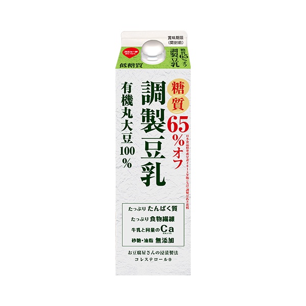 Sujahta Meiraku Adjusted Soymilk with Organic Soybeans, 65% Less